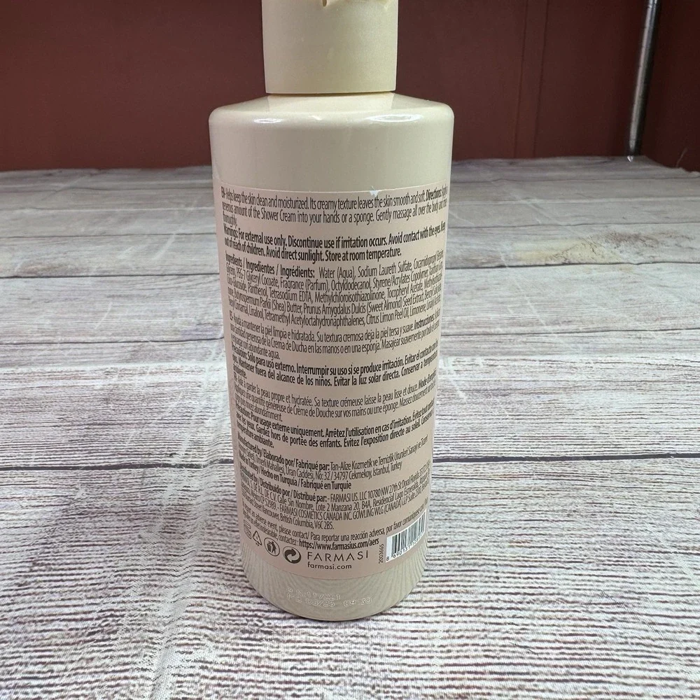 Farmasi Shea & Almond Shower Cream 7.6 oz, 225 ml Moisturizing NEW